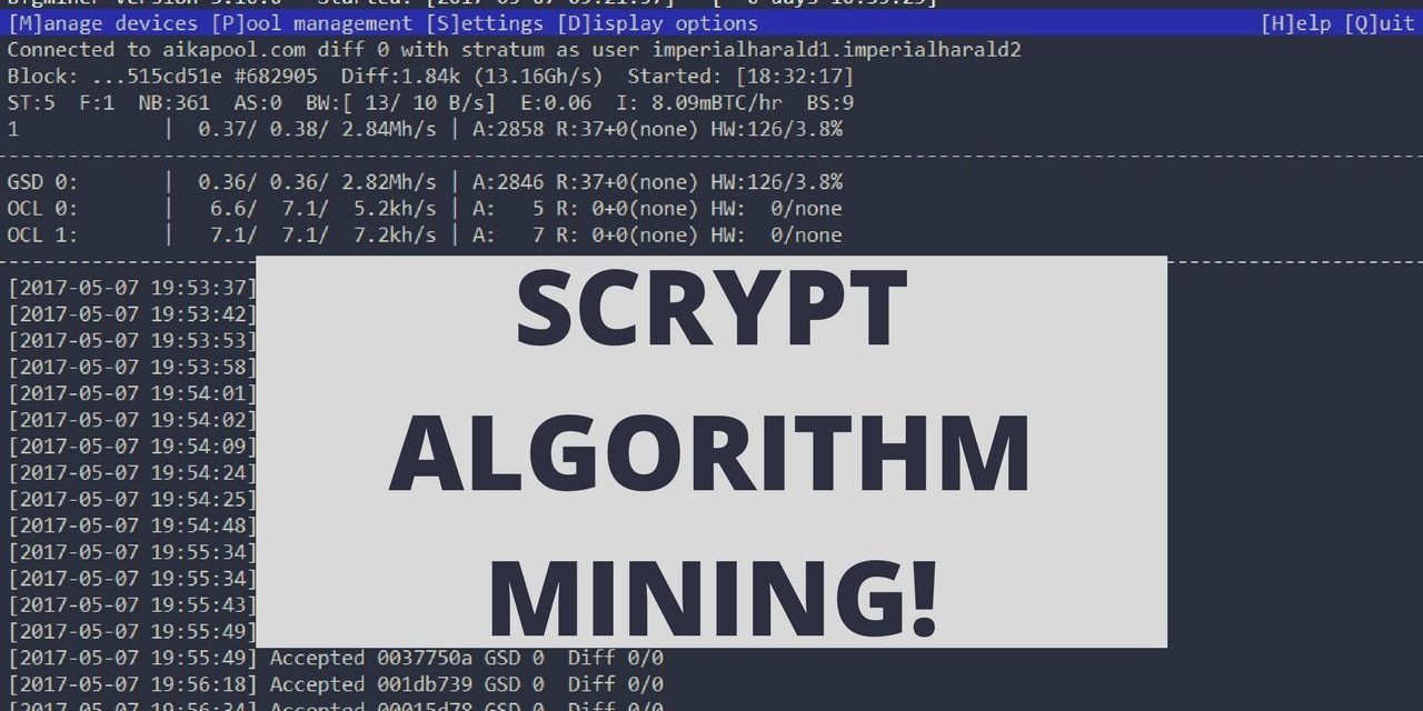 scrypt top algoritmos de minería