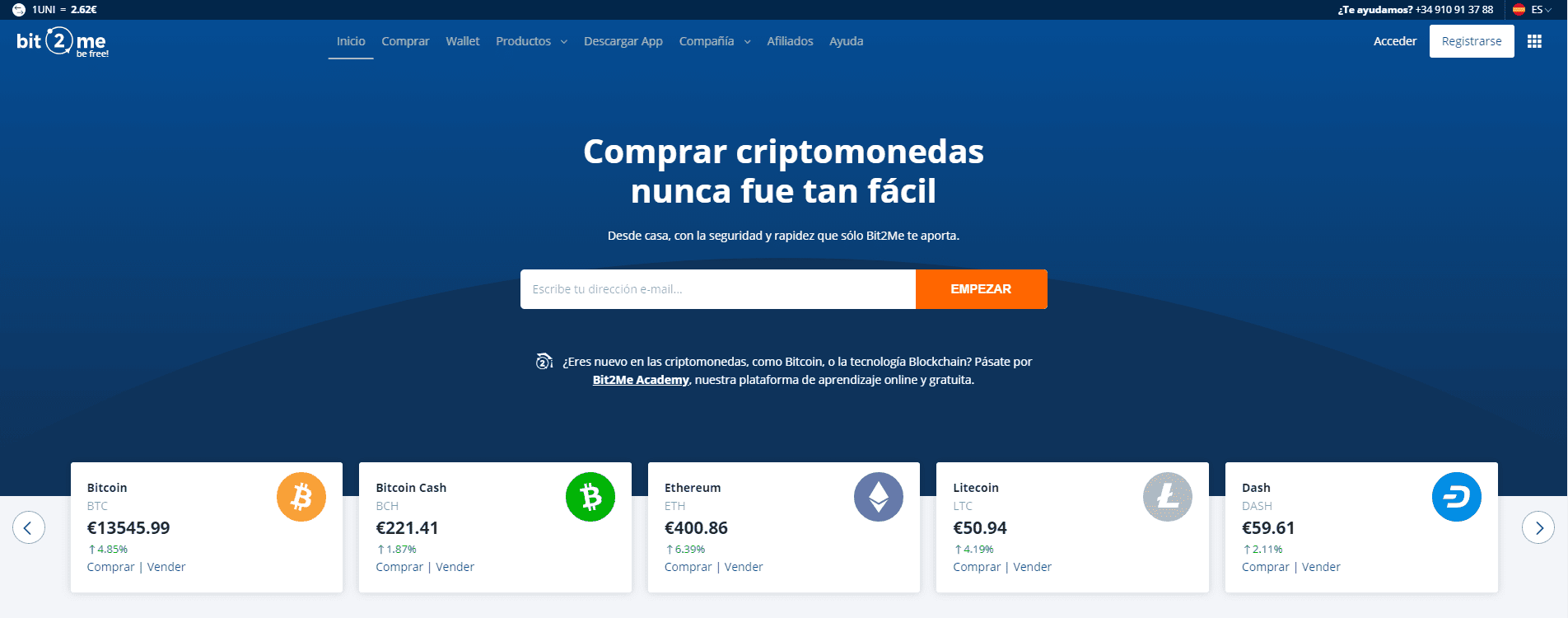 Come acquistare Bitcoin BTC su Bit2Me