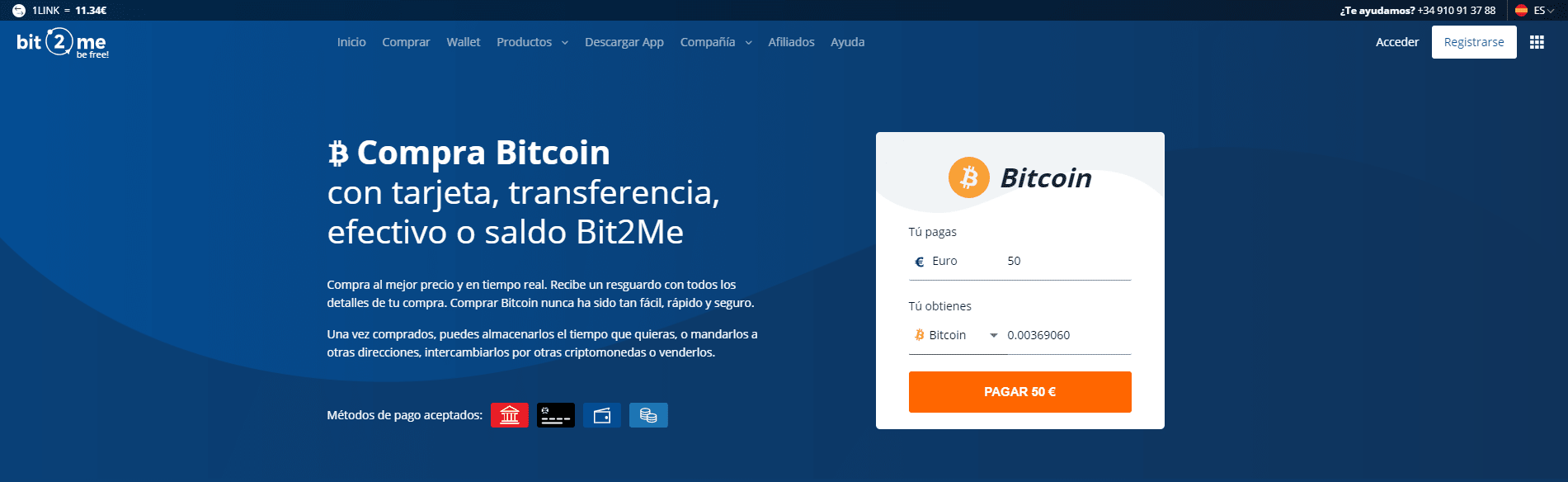 Indica la quantità di denaro da acquistare in BTC in Bit2Me