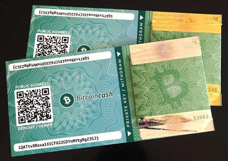Paper wallet de Bitcoin Cash