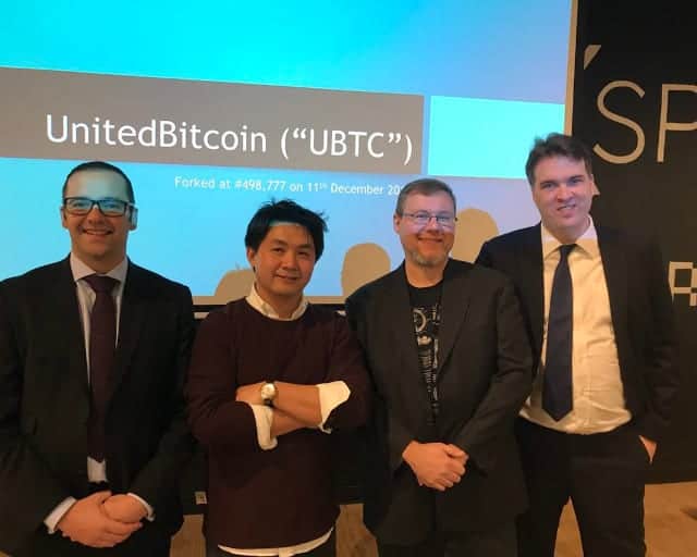 Jeff Garzik en una conferencia durante la presentación del fork UBTC