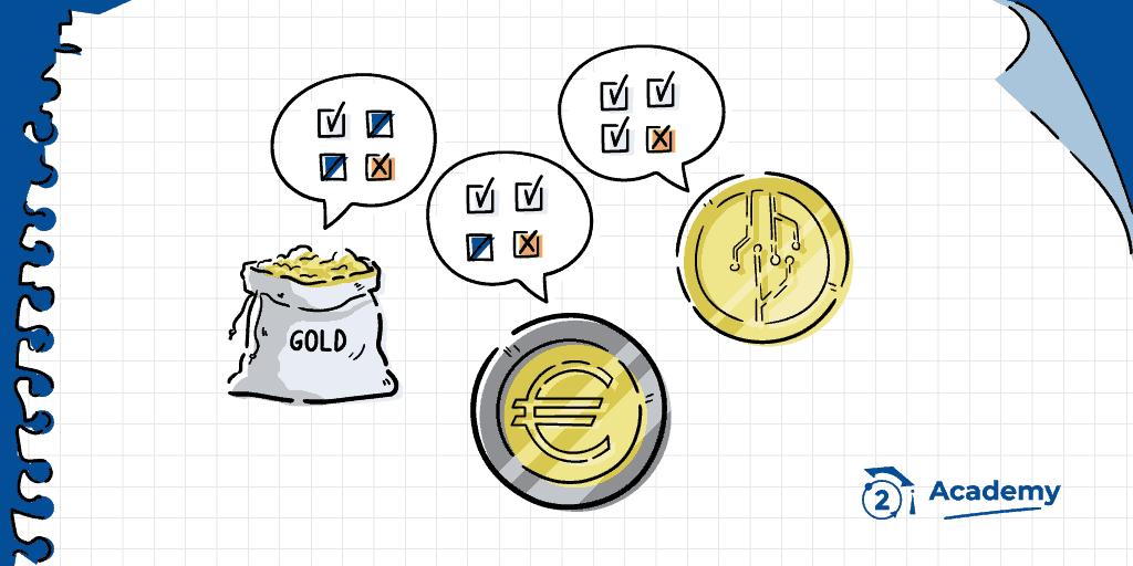 bitcoin vs oro vs euro, ventajas desventajas bitcoin oro euro, pros contras bitcoin oro euro