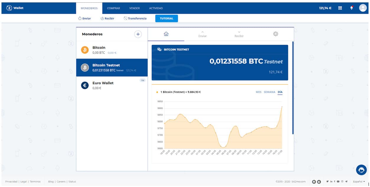 Bit2Me transferencia de Wallet a Wallet