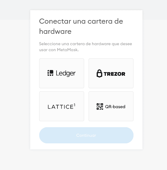 Usando B2M con Ledger o Trezor a través de MetaMask