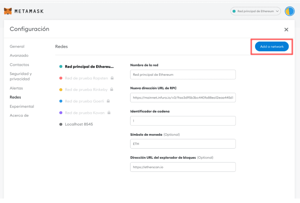 Conectando MetaMask a Polygon - Agregando nueva red