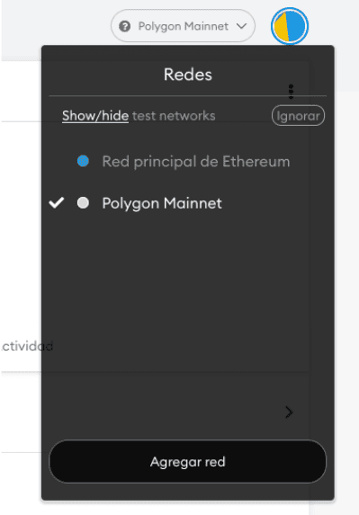 Cambio de Red en MetaMask