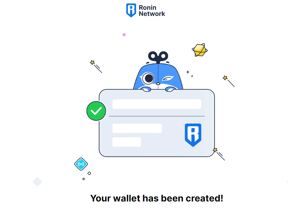 Ronin Wallet installed and configured for Axie Infinity