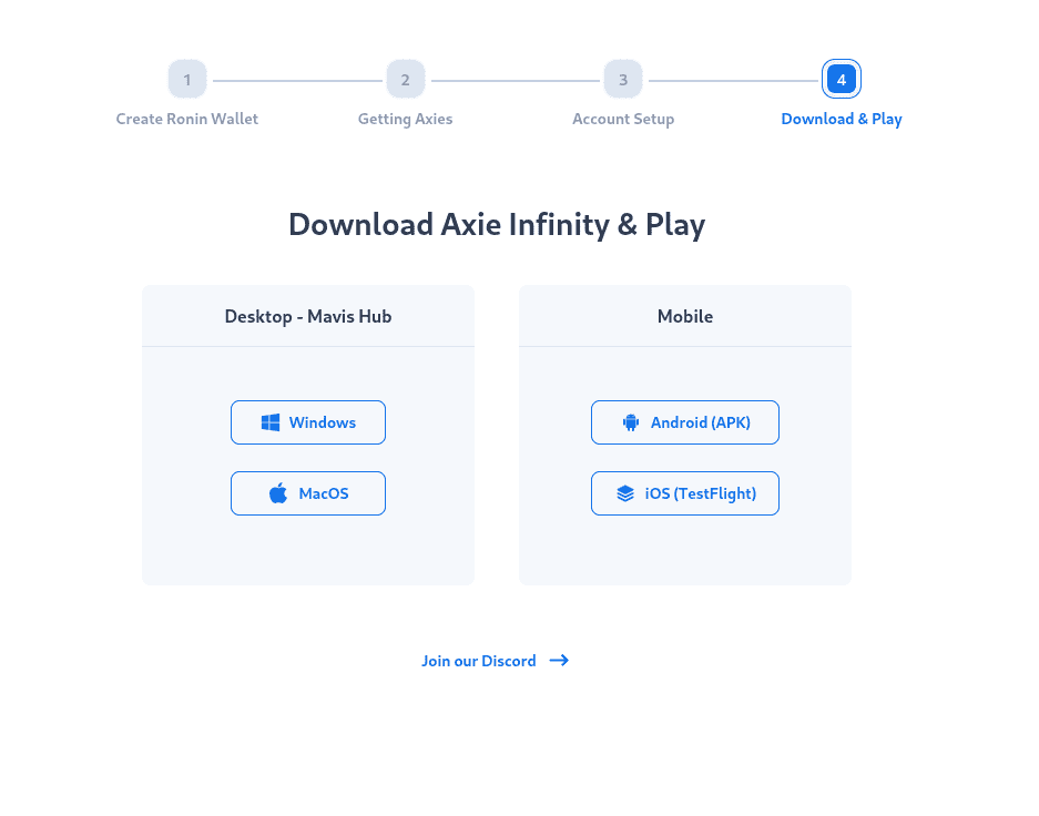 Downloading the client for Axie Infinity