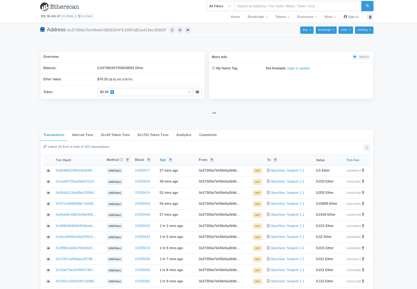 Etherscan y su especificación de datos de la blockchain de Ethereum
