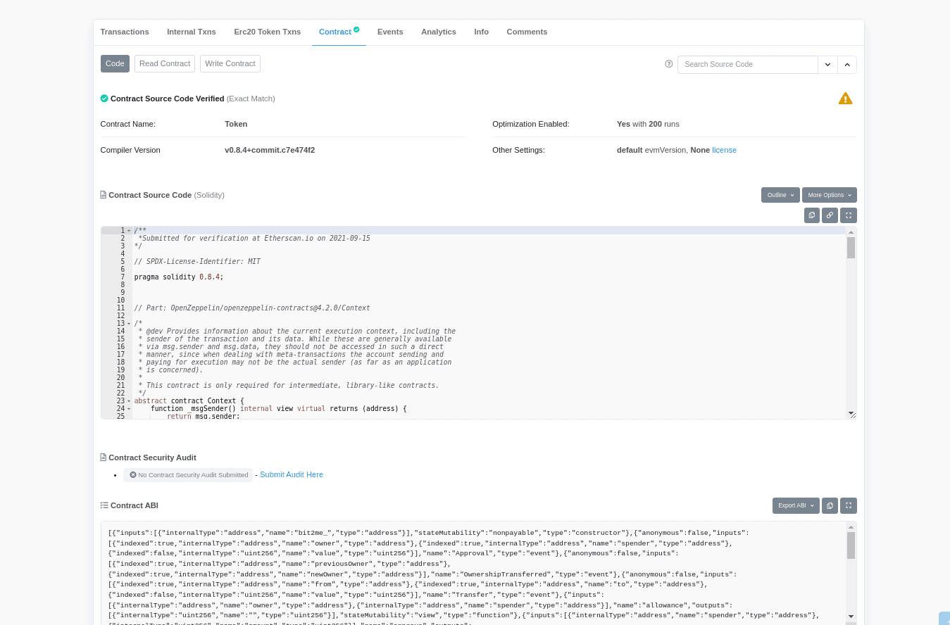 Etherscan y su revisión de smart contracts
