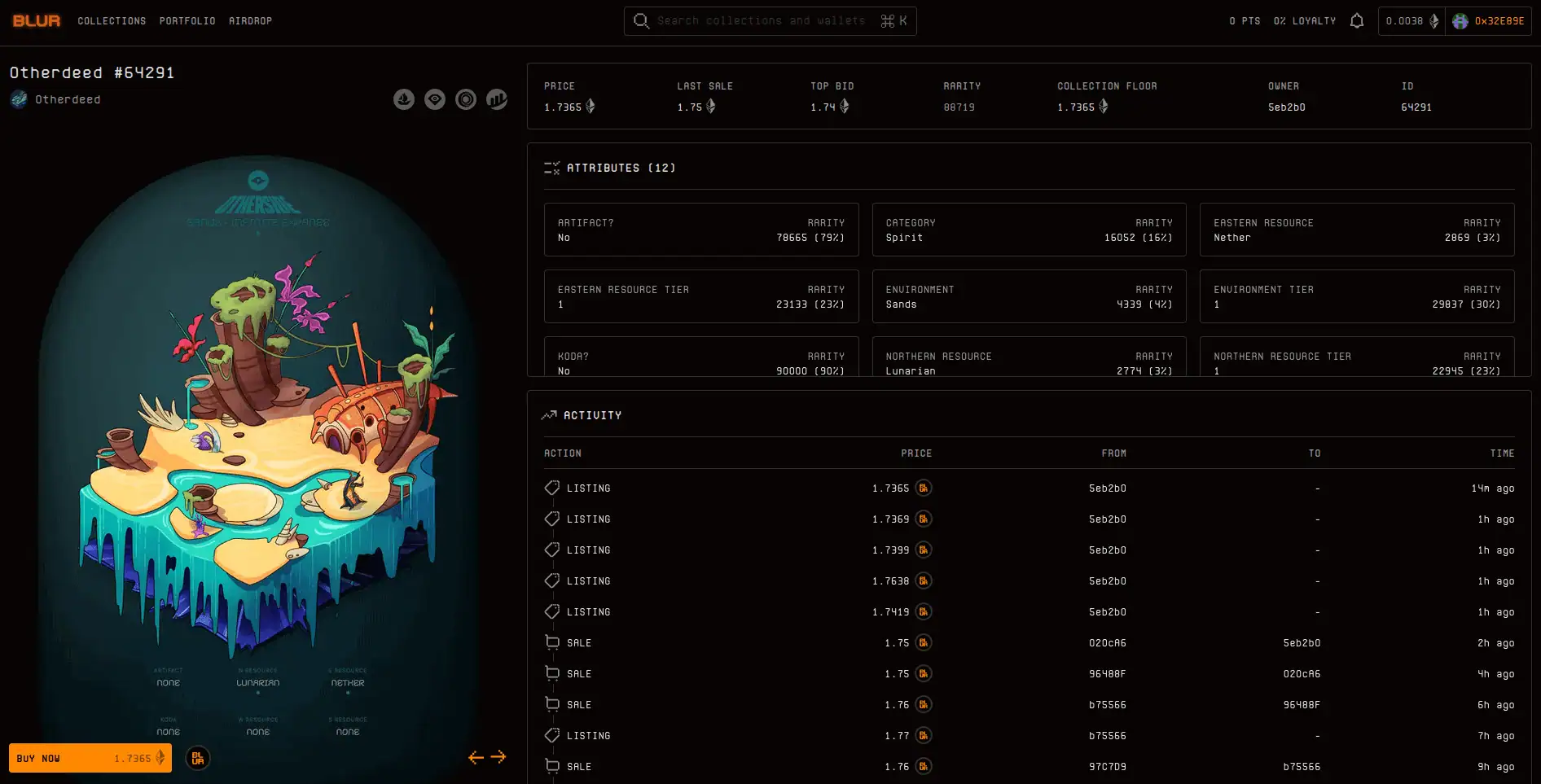 Blur y su interfaz está muy bien trabajada para facilitar su uso - Bit2Me Academy