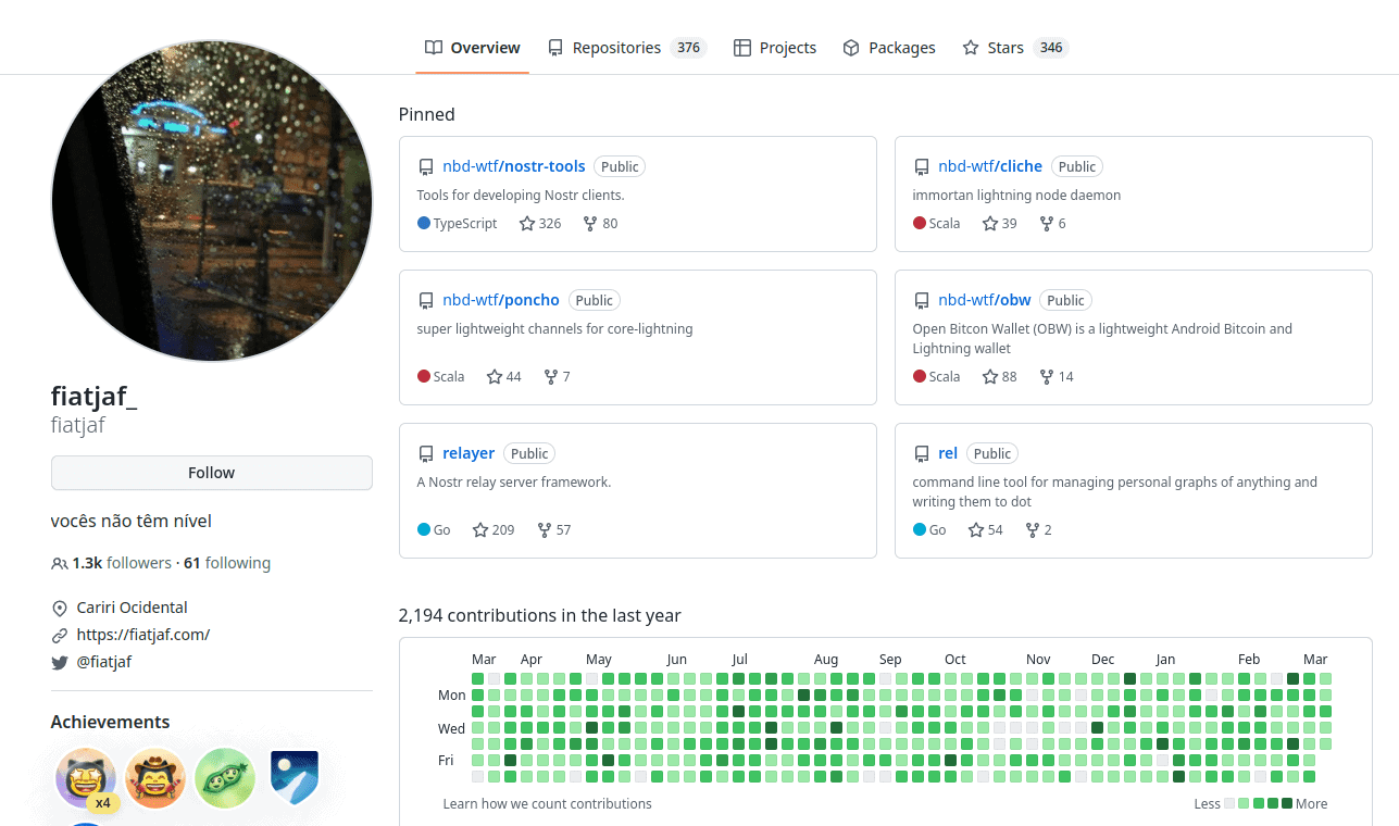 Nostr, ha sido creado por el usuario @fiatjaf_ de Github - Bit2Me Academy