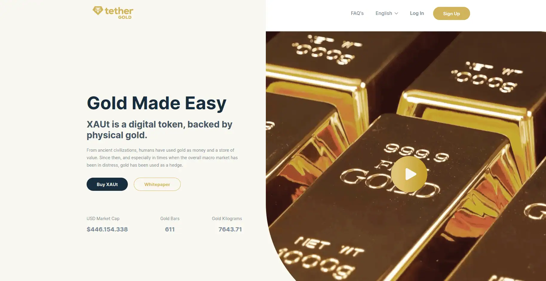Tether Gold o XAUT, un token que nos permite comprar oro tokenizado