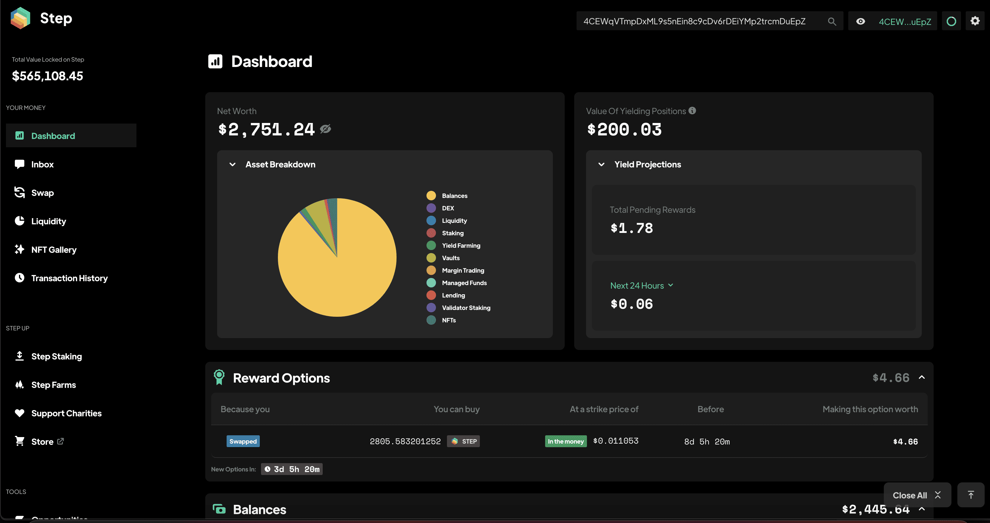 Un vistazo al DashBoard de StepFinance - Bit2Me Academy