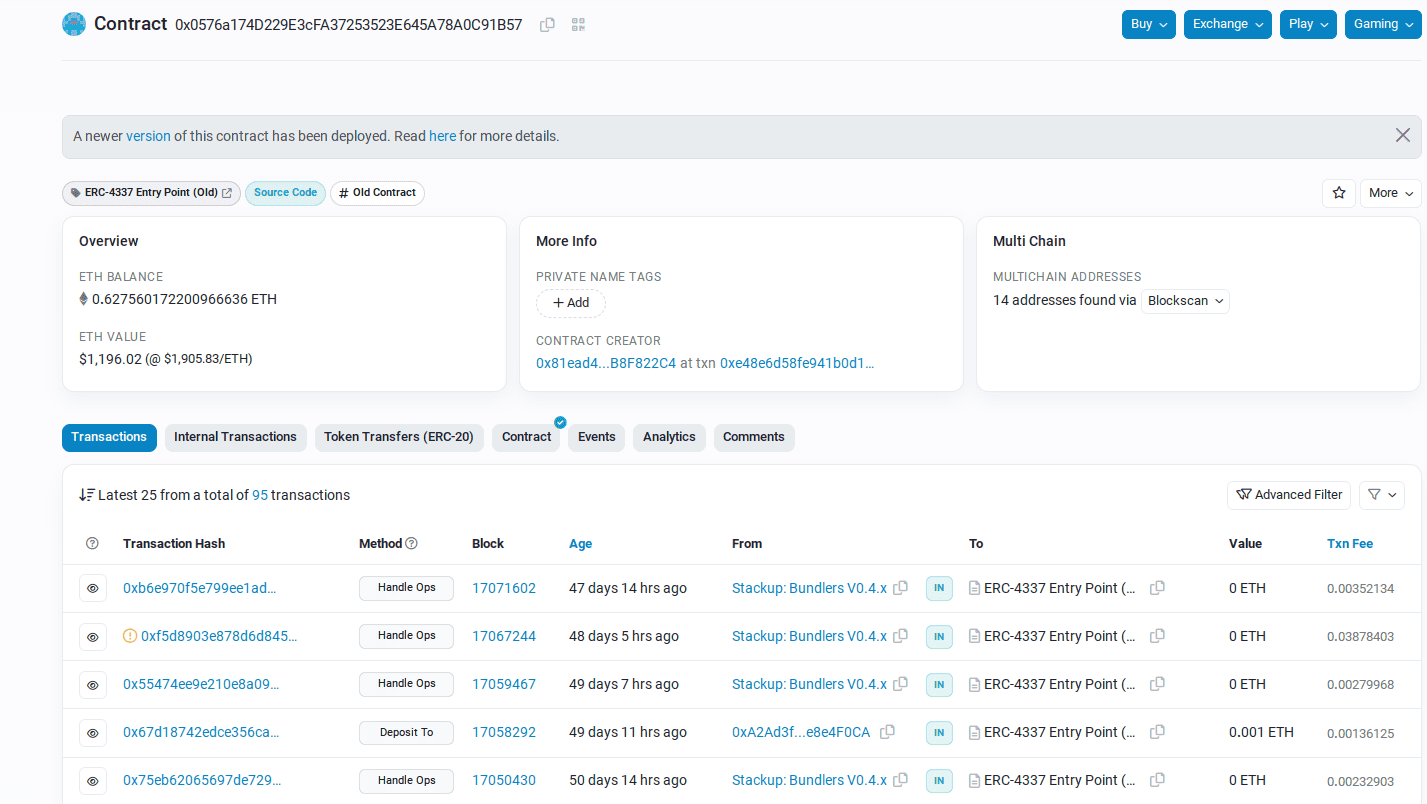 El EntryPoint para la Ethereum Account Abstracition ya ha sido desplegado en la mainnet de Ethereum - Bit2Me Academy