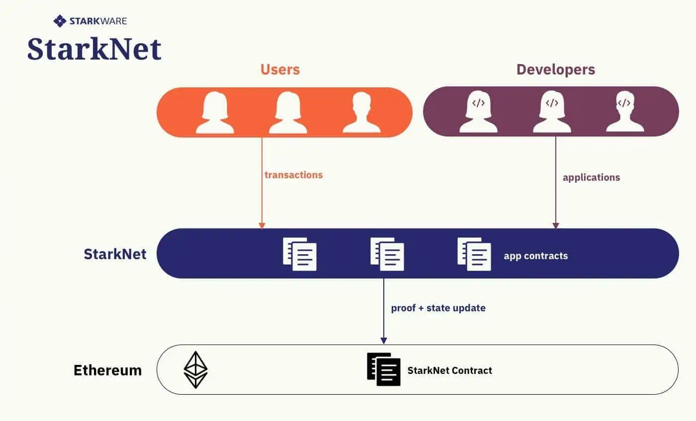 Diagrama del funcionamiento básico de StarkNet - Bit2Me Academy