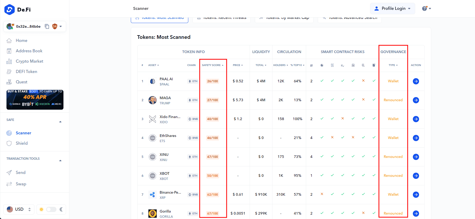 De.Fi te permite revisar de forma rápida la seguridad de los tokens y plataforma DeFi que usas - Bit2Me Academy