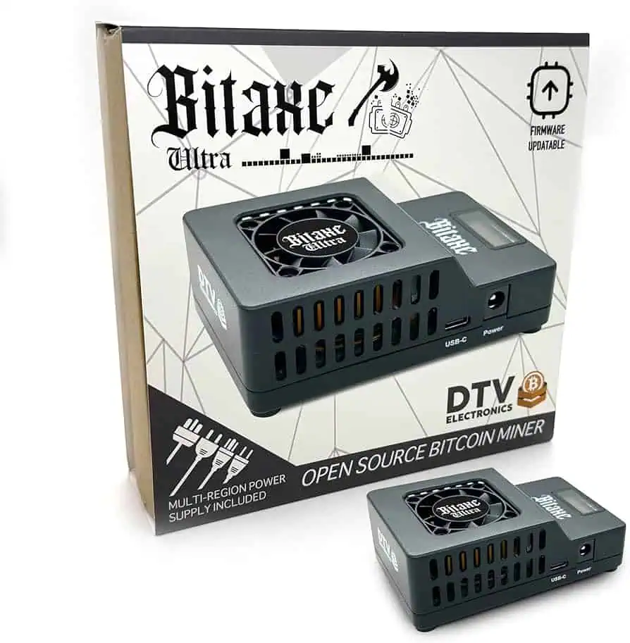 Vista de un minero ASIC BitAxe - Bit2Me Academy
