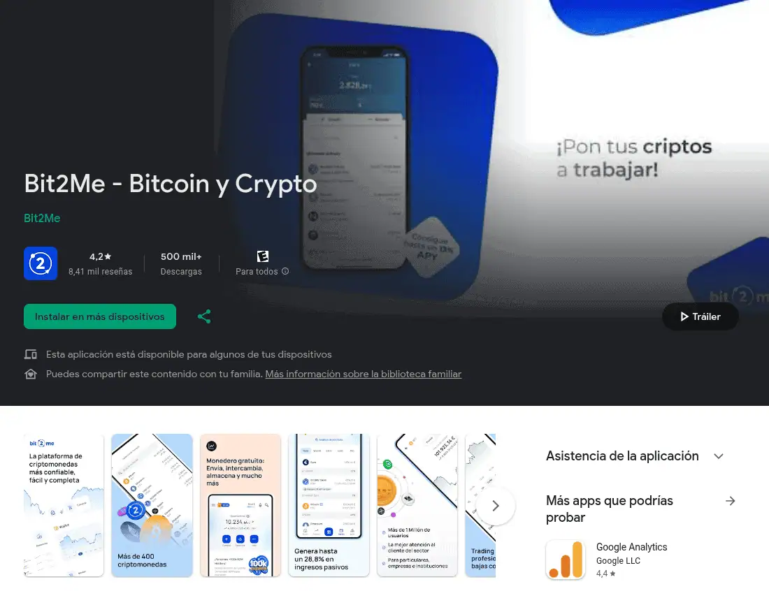 Descarga Bit2Me Wallet desde Google Play - Bit2Me Academy