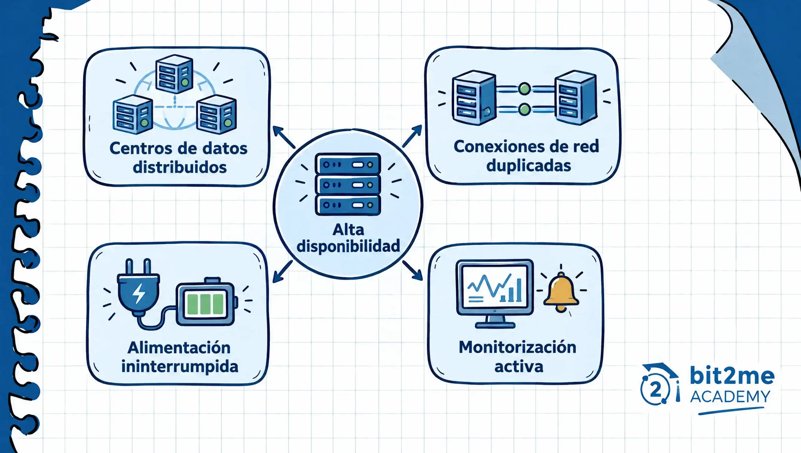 Cuatro pilares de la alta disponibilidad: centros de datos, red, energía y monit Cuatro pilares de la alta disponibilidad: centros de datos, red, energía y monitorización